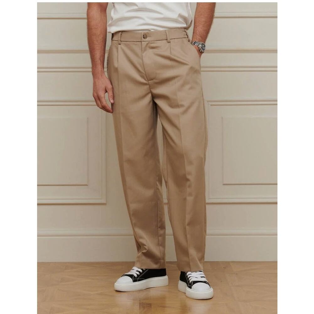 Lord & Taylor Metropolitan Linen Blend Relaxed Fit Trousers Dress Pants  Sz 38